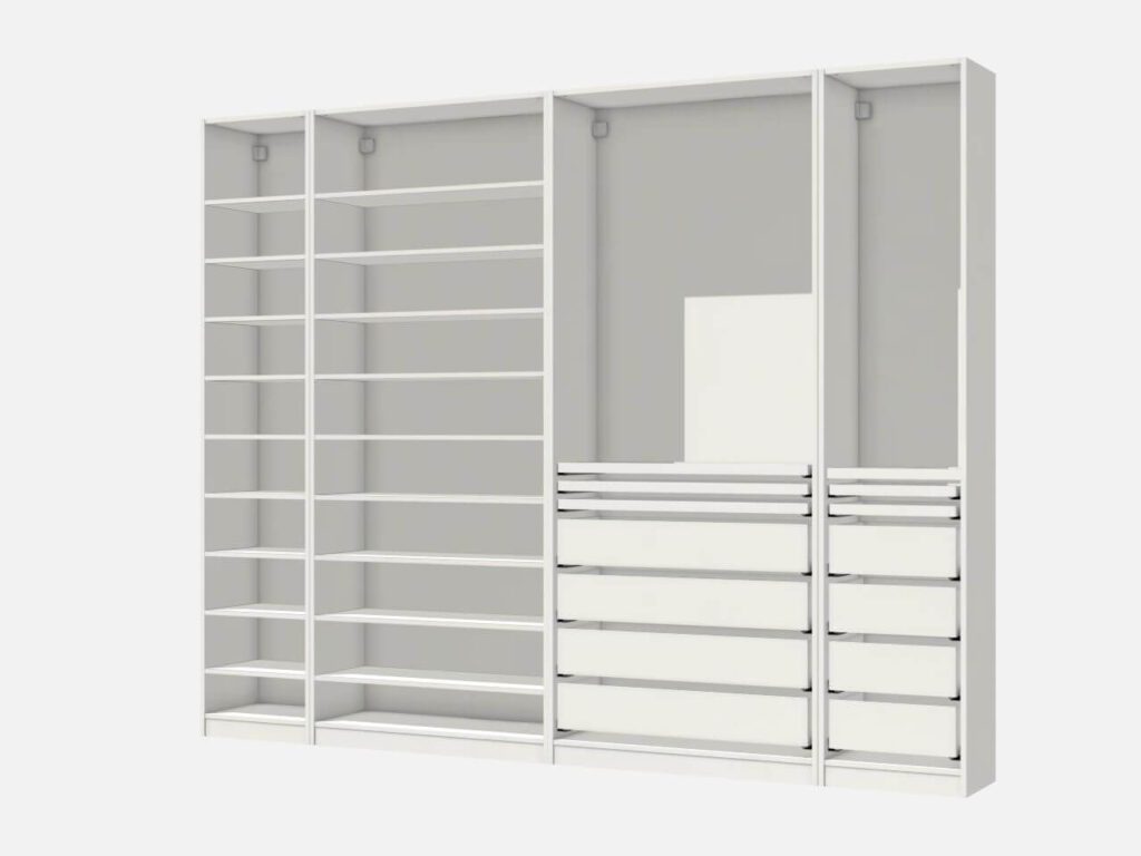 IKEA pax rendition of master closet
