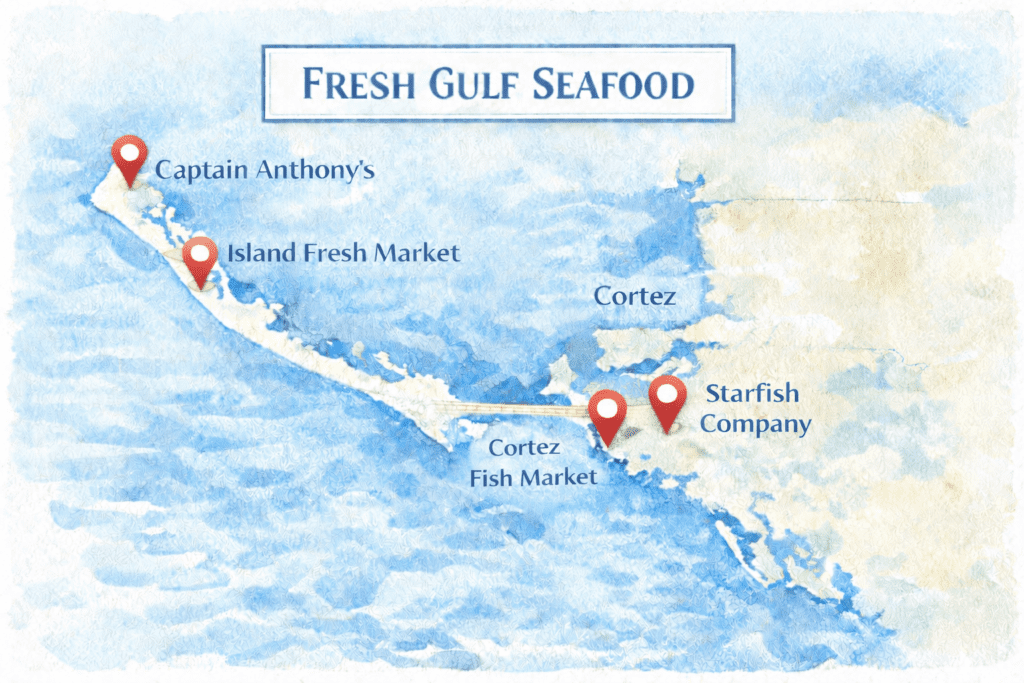Anna Maria Island - Fresh Seafood Map